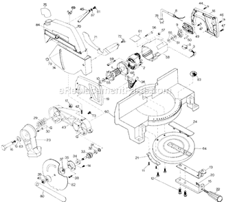 Page A Diagram and Parts List for 23481 Type 1 Black and Decker Miter Saw